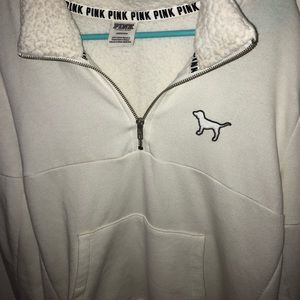 White Zip white hoodie VS PINK